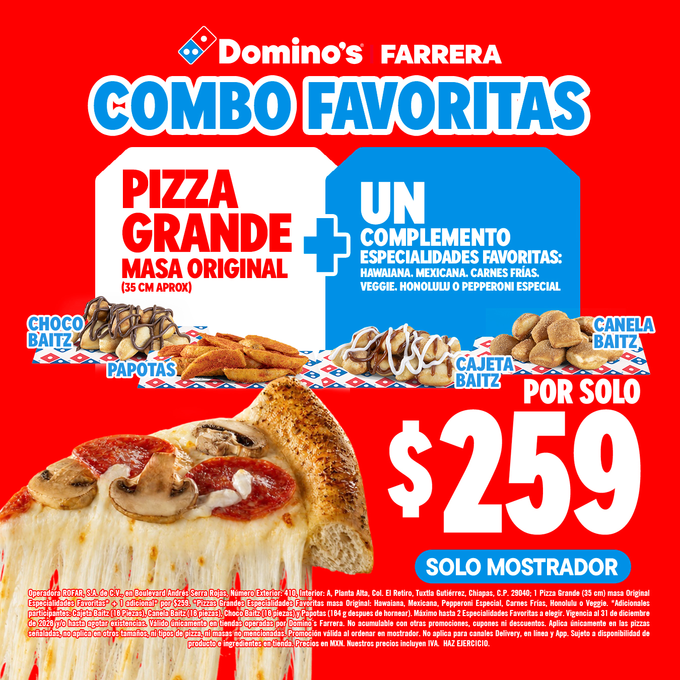 Promociones | Domino’s Farrera